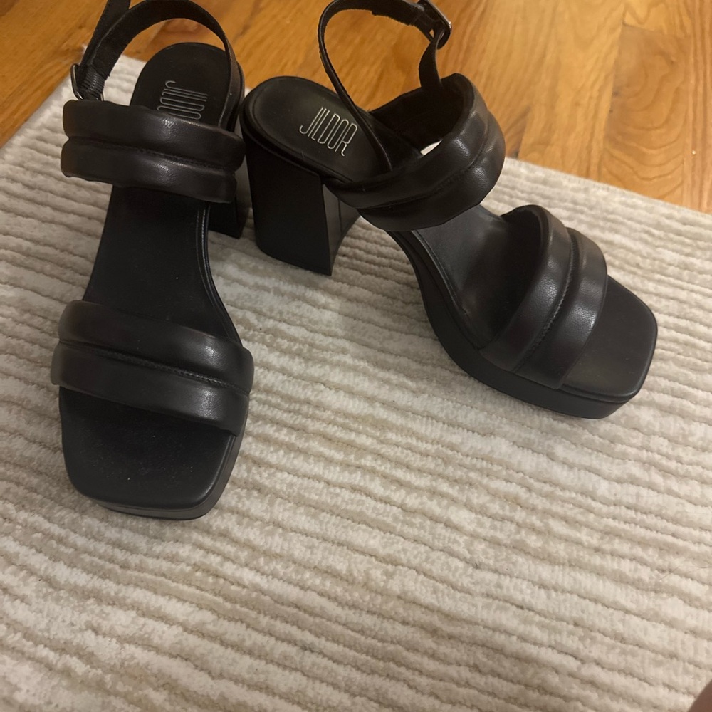 Black Women's Block Heel Sandals